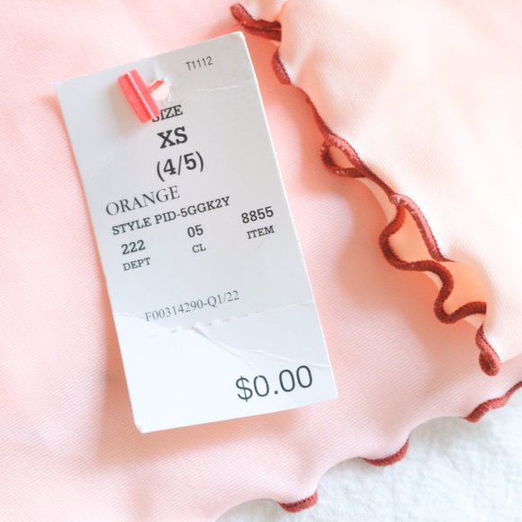 Cat & Jack | Cropped Ruffle Beach Wave Sunset Rash Guard Swim Shirt NWT | XS 4/5 - Picture 6 of 9